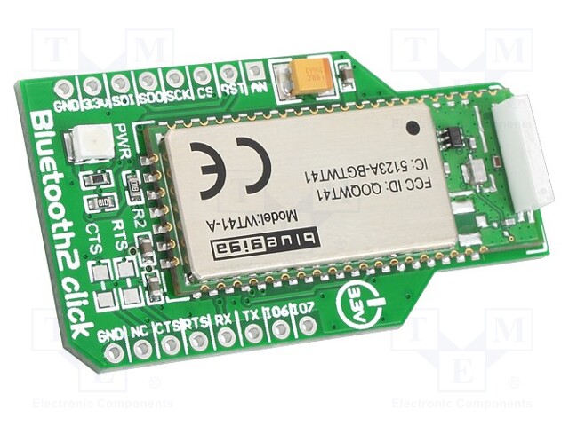 Click board; Bluetooth; UART; WT41; mikroBUS connector; 3.3VDC