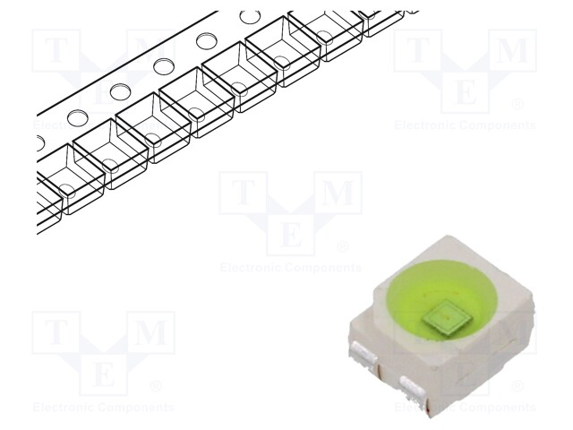 LED; SMD; 3528,PLCC4; blue (ice blue); 2100mcd; 3.5x2.8x1.9mm