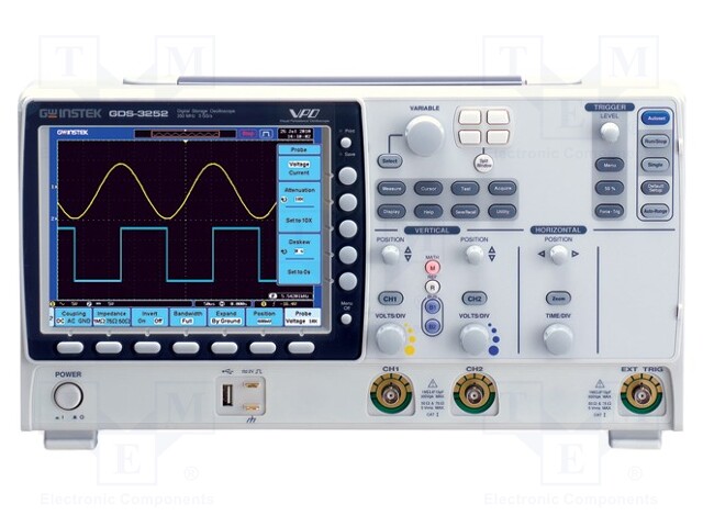 Oscilloscope: digital; Band: ≤250MHz; Channels: 2; 25kpts/ch