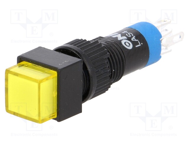 Switch: push-button; Pos: 2; SPDT; 0.5A/250VAC; 1A/24VDC; yellow