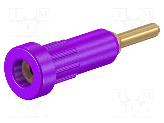 Socket; 2mm banana; 10A; Overall len: 24.5mm; violet; insulated