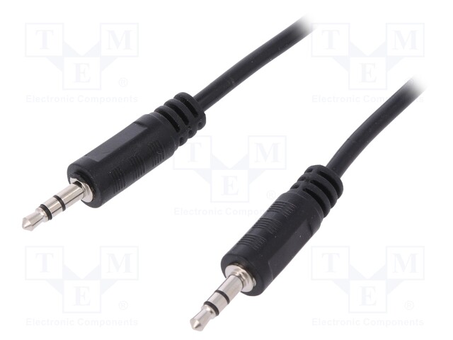 Cable; Jack 3.5mm plug,both sides; 1m; black