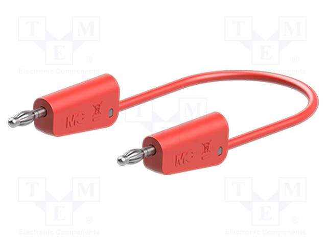 Test lead; 60VDC; 30VAC; 4mm banana plug-4mm banana plug; red