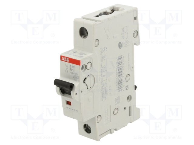 Circuit breaker; Inom: 1A; DIN; Charact: B; 6kA; IP20; 1÷25mm2