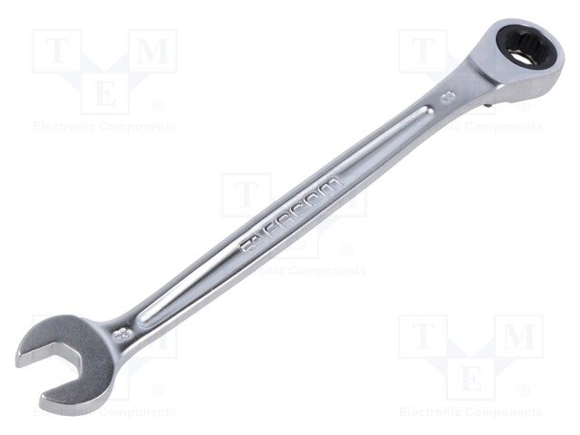 Wrench; combination spanner,with ratchet; 8mm; L: 140mm; satin