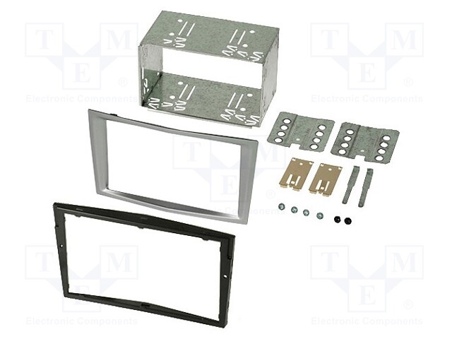 Radio mounting frame; Opel; 2 DIN; matt-chrom