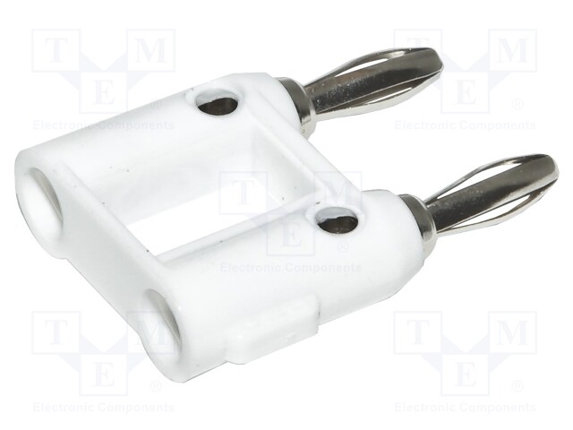 Stackable safety shunt; 15A; 5kV; white; Plating: nickel plated