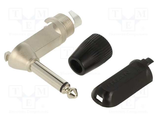 Connector: Jack 6,3mm; plug; male; angled 90°; Body: black; ways: 2