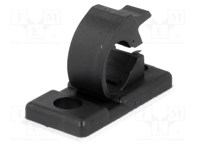 Screw down self-adhesive holder; 5.5mm; polyamide; black