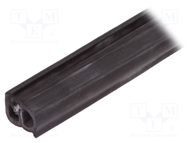 Hole and edge shield; EPDM; L: 20m; black; H: 13mm; W: 11mm