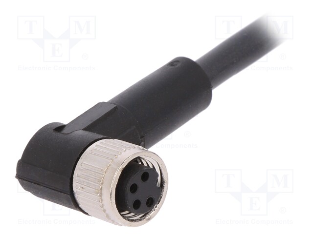 Connection lead; M8; PIN: 4; angled; 5m; plug; 60VAC; 4A; -25÷80°C