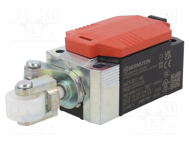 Limit switch; plunger with plastic roller Ø20mm; NO + NC