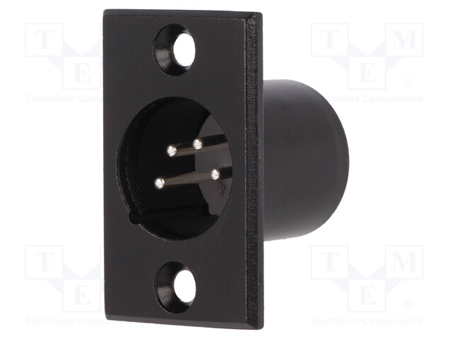 Socket; XLR; male; PIN: 4; for panel mounting,screw; soldering