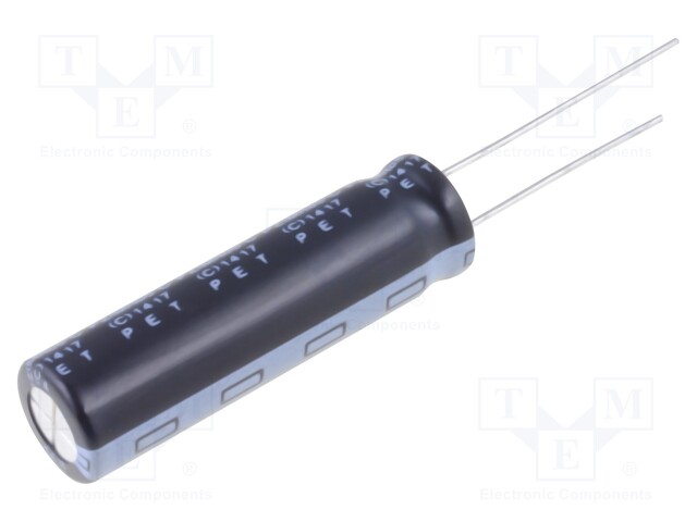 Capacitor: electrolytic; THT; 22uF; 450VDC; Ø10x35mm; ±20%; 2000h