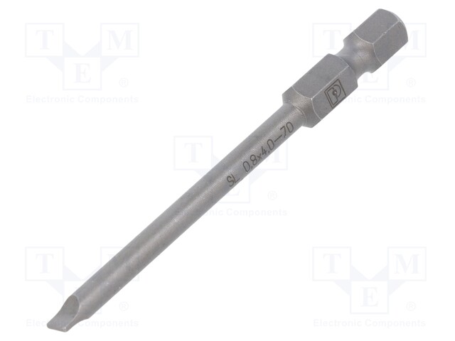 Screwdriver bit; slot; 4,0x0,8mm; Overall len: 70mm