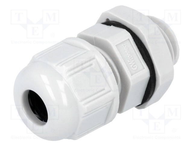 Cable gland; M12; IP68; Mat: polyamide; light grey; UL94V-2