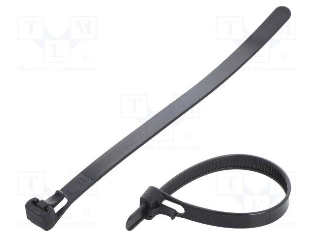 Cable tie; multi use; L: 150mm; W: 7.6mm; polyamide; 222N; black