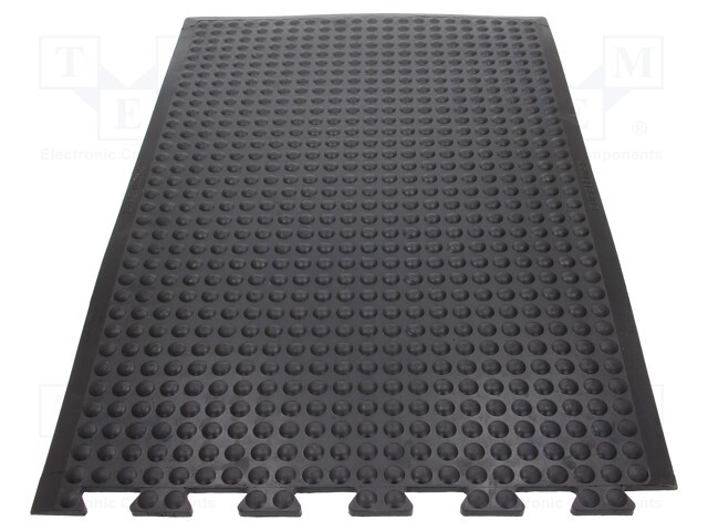 Anti fatigue mat; Width: 0.6m; L: 0.9m; Mat: rubber; Colour: black