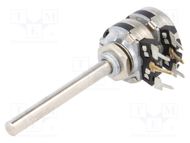 Potentiometer: shaft; single turn; 1kΩ; 200mW; THT; 4mm; metal