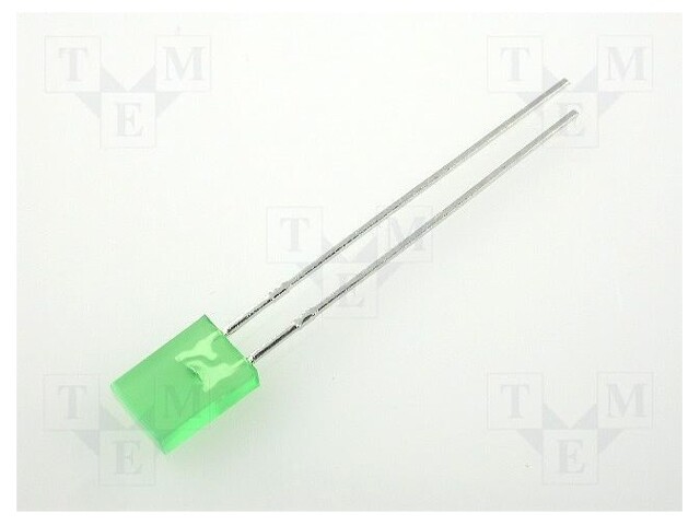 LED; rectangular; 5x2mm; green; 2÷8mcd; 110°; Front: flat; 20mA