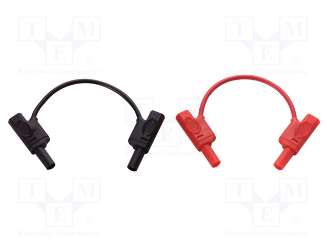 Test lead; Len: 0.2m; banana plug,both sides; red and black