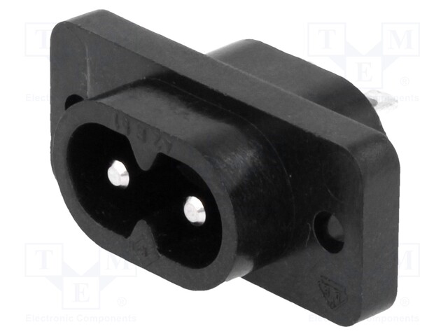 Connector: AC supply; socket; male; 2.5A; 250VAC; IEC 60320; PIN: 2