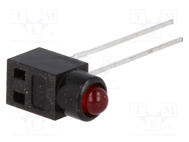 LED; in housing; red; 3mm; -25÷85°C; IP40; Body: black; Colour: red