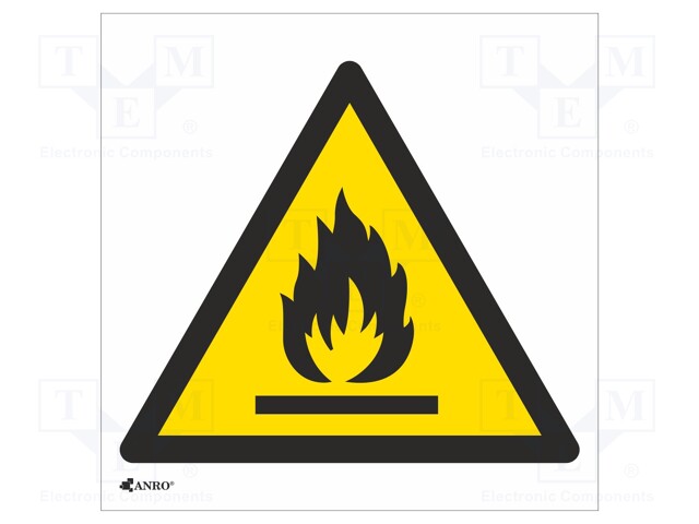 Safety sign; warning; Mat: self-adhesive folie; W: 200mm; H: 200mm