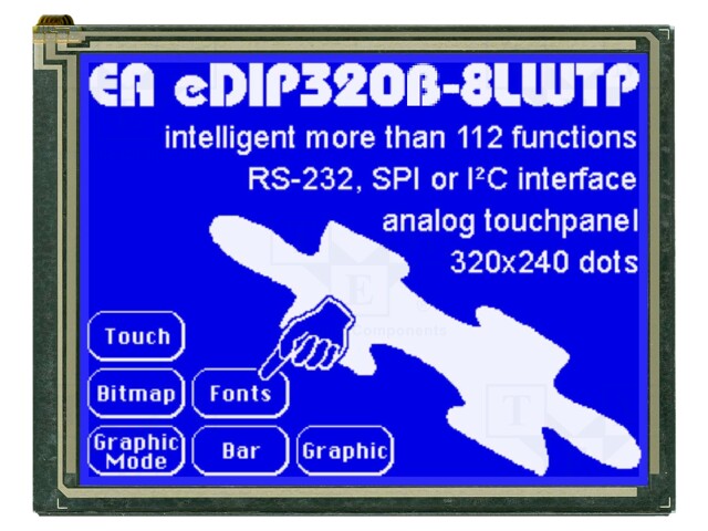 Display: LCD; graphical; 320x240; STN Negative; blue; LED; PIN: 48