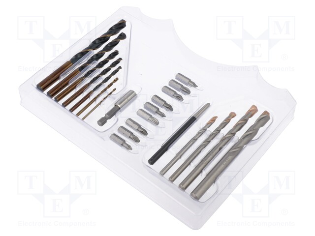 Drill set; Application: for metal,for wall; Pcs: 22; Mat: steel