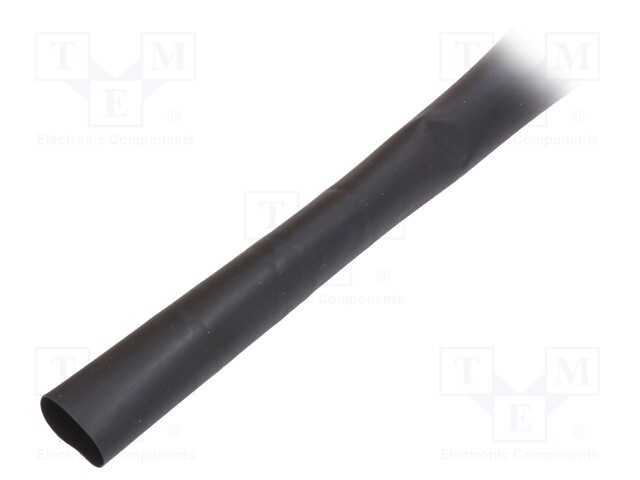 Heat shrink sleeve; glueless; 3: 1; 12mm; L: 100m; black