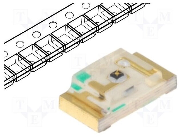 IR transmitter; 940nm; transparent; 1.2mW; 120°; SMD; 20mA