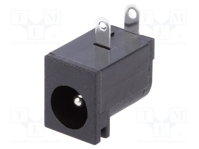 Socket; DC supply; male; 5,5/2,1mm; 5.5mm; 2.1mm; THT; angled 90°