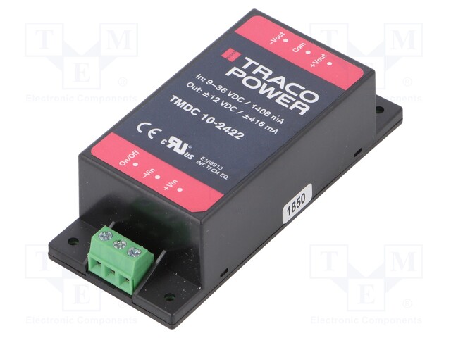 Converter: DC/DC; 10W; Uin: 9÷36V; Uout: 12VDC; Uout2: -12VDC; 65.8g