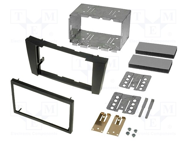 Radio mounting frame; Mercedes; 2 DIN; black