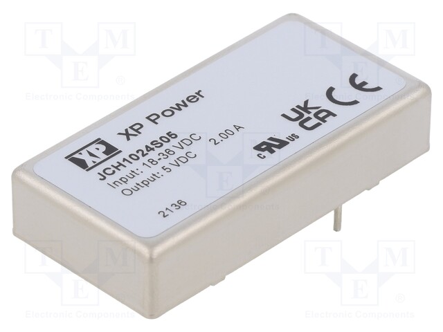 Isolated Board Mount DC/DC Converter, 2:1 Input, ITE, 1 Output, 10 W, 5 V, 2 A