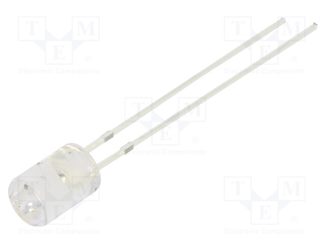 LED; 5mm; yellow; 500÷750mcd; 100°; Front: flat; 5V; Pitch: 2.54mm