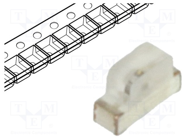 LED; SMD; 0602; orange; 70÷150mcd; 1.7x0.6x1.1mm; 120°; 1.8÷2.4V