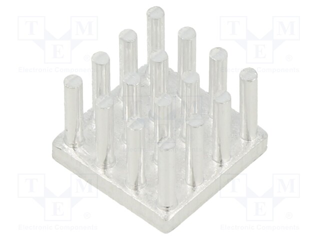 Heatsink: extruded; grilled; natural; L: 14mm; W: 14mm; H: 10mm; plain