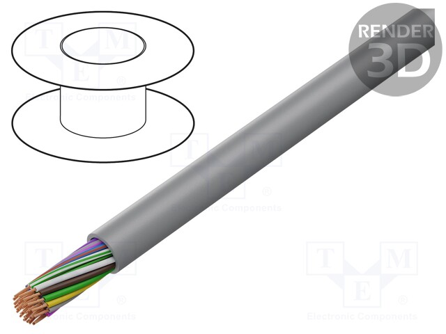 Wire: control cable; chainflex® CF130.UL; 25x0,25mm2; PVC; grey