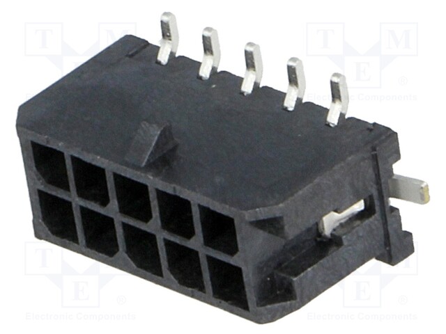 Socket; wire-board; male; Micro-Fit 3.0; 3mm; PIN: 10; Glow-Wire