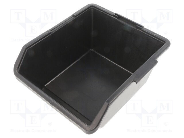 Bin; ESD; L: 130mm; W: 125mm; H: 65mm; black