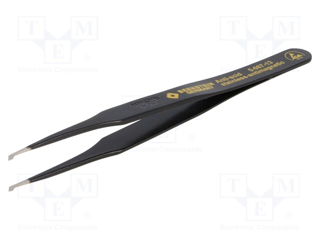 Tweezers; non-magnetic; Blade tip shape: flat; SMD; Blades: curved