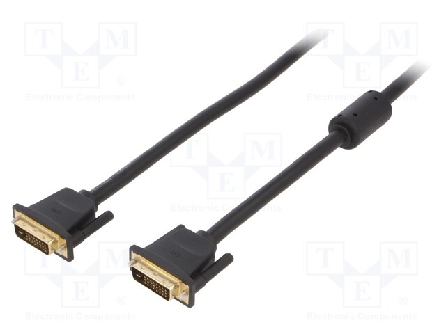 Cable; dual link; DVI-D (24+1) plug,both sides; 5m; black