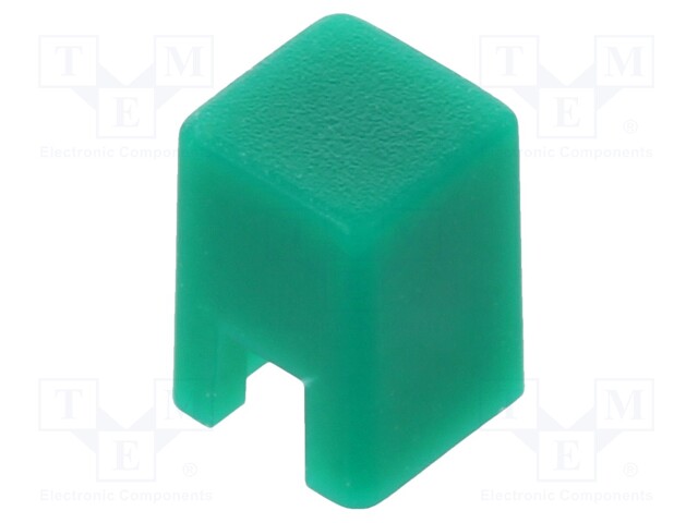 Button; push-in; none; 5.5mm; square; -25÷70°C; green; Package: bulk