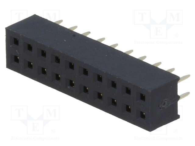 Socket; pin strips; female; PIN: 20; straight; 2mm; THT; 2x10