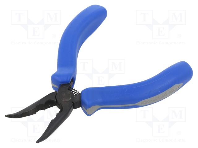 Pliers; miniature,curved,universal; two-component handle grips