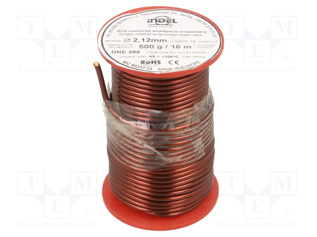 Coil wire; single coated enamelled; 2.1mm; 500g; -65÷200°C