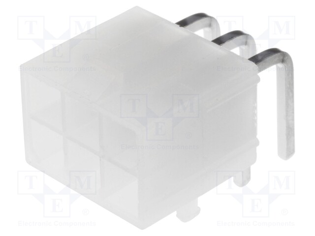 Socket; wire-board; male; Mini-Fit Jr; 4.2mm; PIN: 6; THT; PCB snap