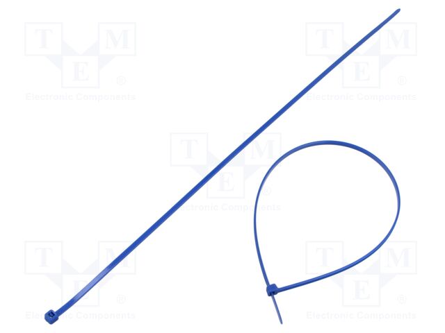 Cable tie; with metal; L: 200mm; W: 3.6mm; polyamide; 176N; blue